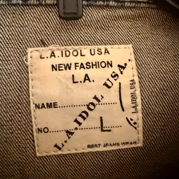 Custom One Of A Kind "Diva" Fringe and Rhinestone Jean Denim Jacket Kids Size L - Picture 6 of 6